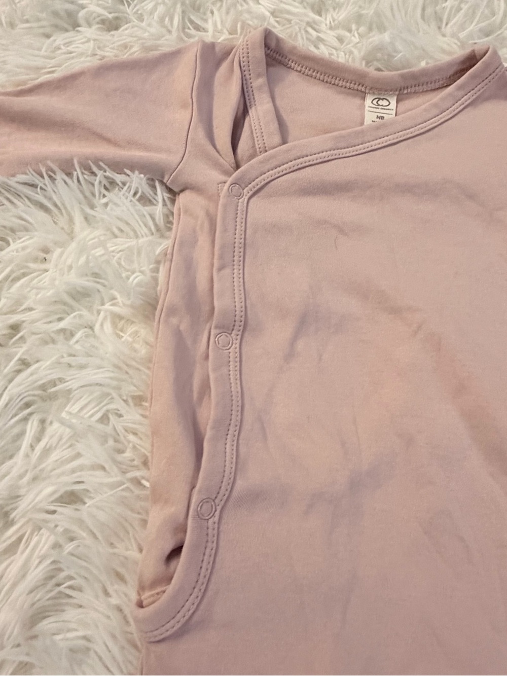 Colored Organics Newborn Organic Cotton Kimono Sleep Gown Mauve - Picture 3 of 11